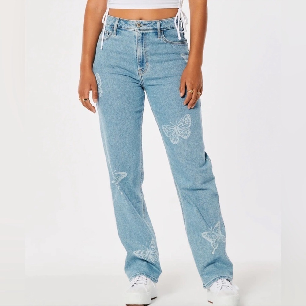 Abercrombie Kids Straight Leg Blue Jeans with Light Wash